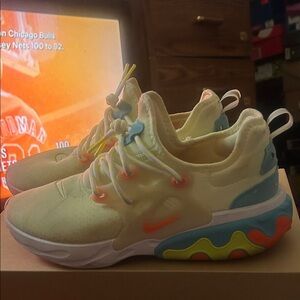 Nike Sneakers React Lava Lamp Yellow with Blue and Orange Accents